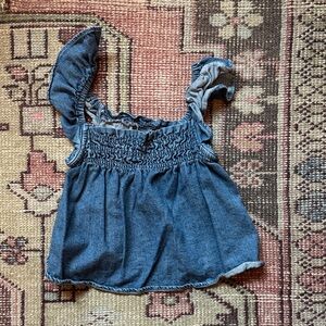 GAP Denim Blue Kids Ruffled Top